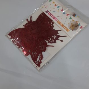 Shiney Butterfly Pack For Decoration & Art  Red Color 12pcs