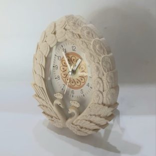 Fancy White Peacock Shaped Clock for Gift & Home Styling