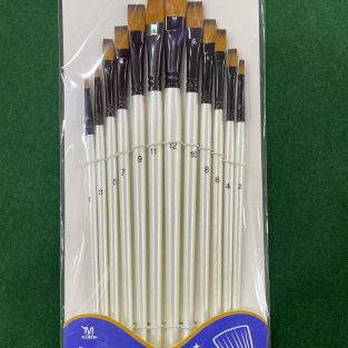 High Quality Premium Meite Artist Flat Brushes Pack of 12