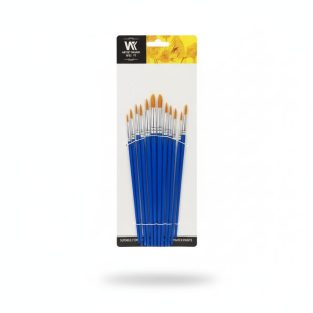 W&K Artist Synthetic Paint Brush Set 12 Brushes (Round)