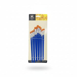 W&K Artist Synthetic Paint Brush Set 12 Brushes (Flat)