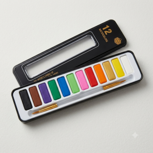 KEEP SMILING SOLID/CAKE  WATERCOLOR PAINT SET (12pcs)