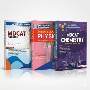 MDCAT 3-Book Bundle (Edition 2026) – Biology by Dr. Muhammad Sohail,
Physics by Azhar Iqbal,
Chemistry by M. Shafiq-Ur-Rehman (According to New PMDC Syllabus)